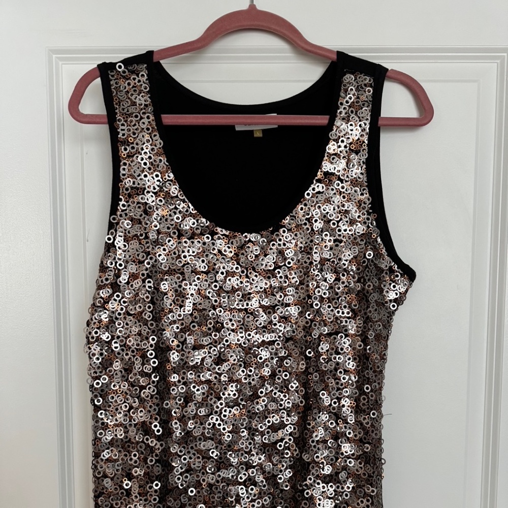 Calvin Klein Tank Top Black with Metal Pieces Excellent Condition Size Large